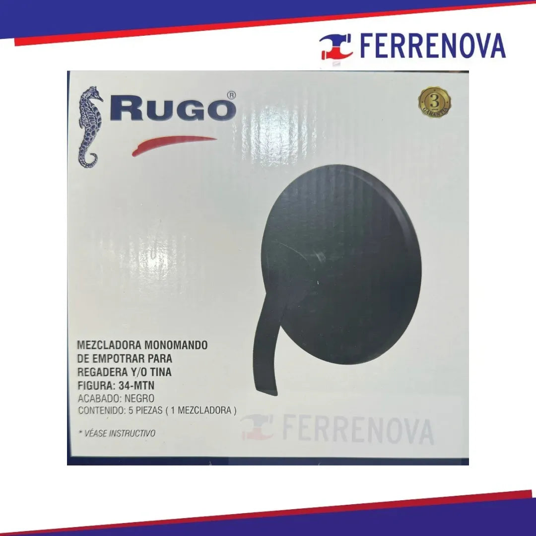 Mezcladora Monomando De Empotrar Tina /regadera Rugo 34-MTN