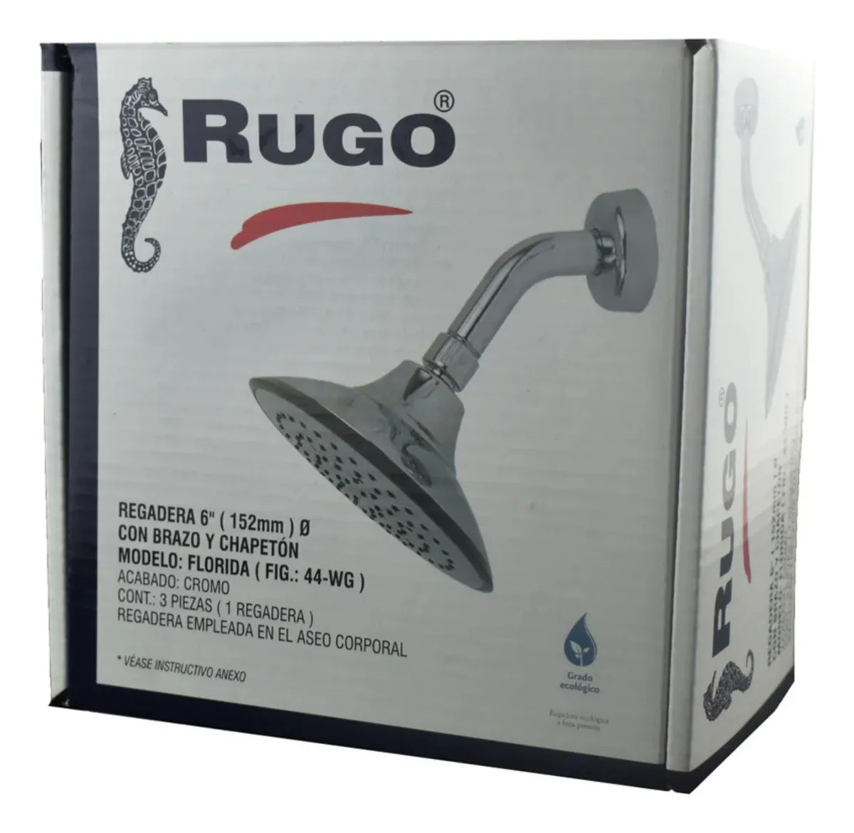 Ducha Regadera Ecológica Rugo Modelo Florida 44-WG