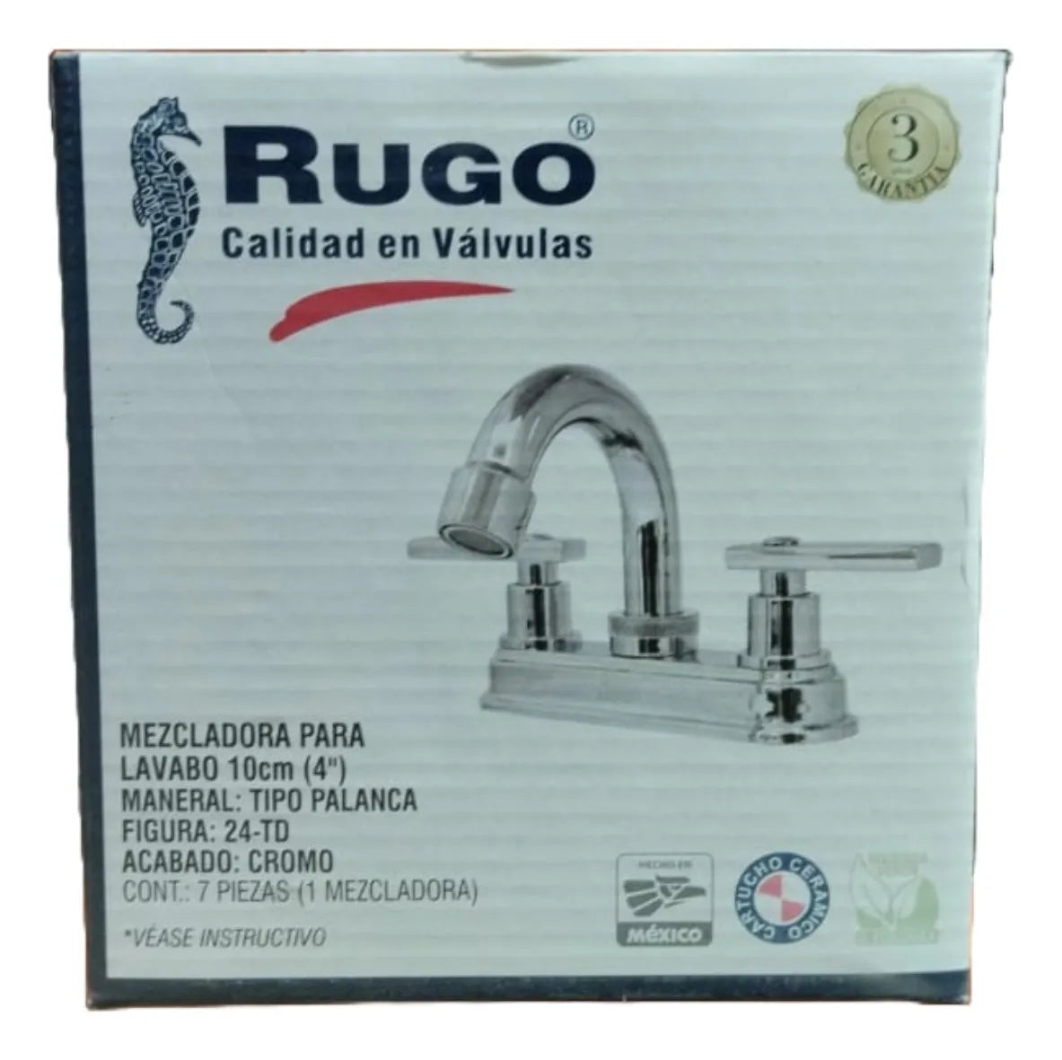 Llave Mezcladora Para Lavabo Fregadero Cromada Rugo 24-TD
