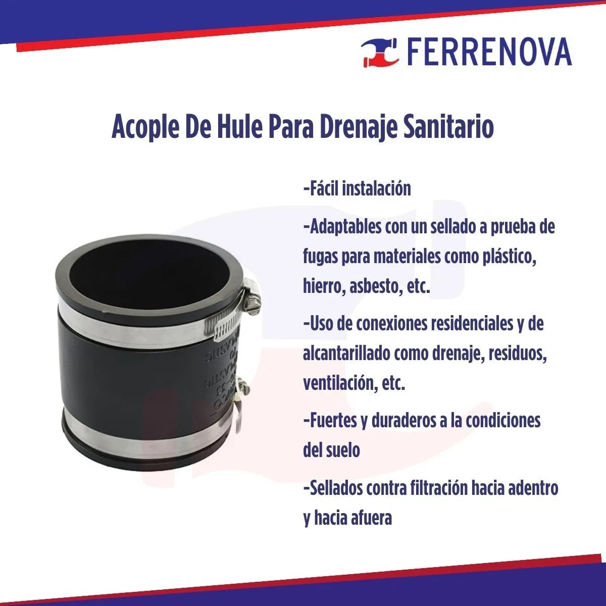Acople De Hule Para Drenaje Sanitario 2 X 2 Coflex Pa-b22