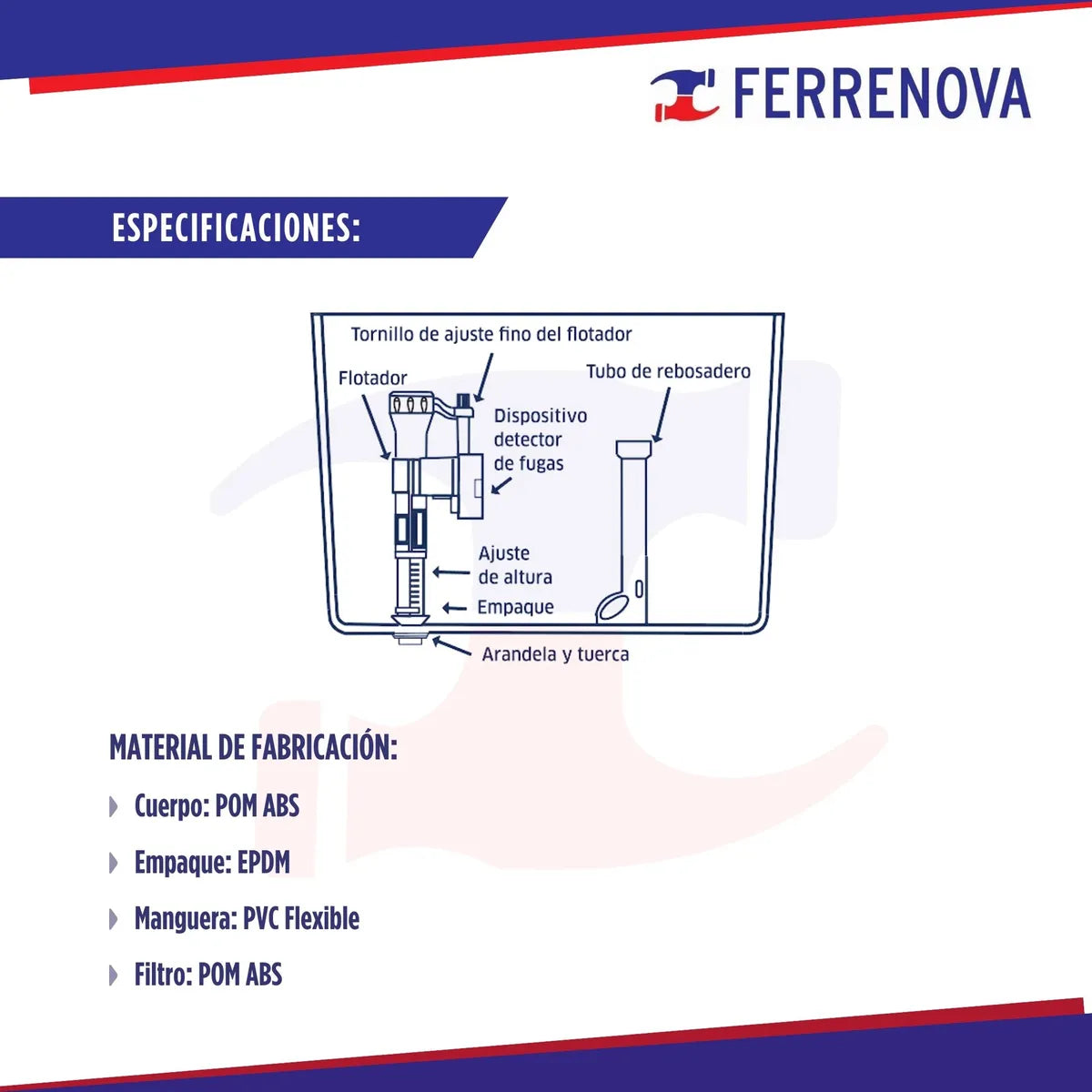 Válvula de admisión antifugas para tanque de sanitario Coflex P-b3090