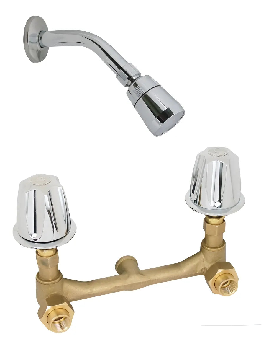 Mezcladora P/empotrar Con Regadera Rugo Plateado Brillante 36-PF