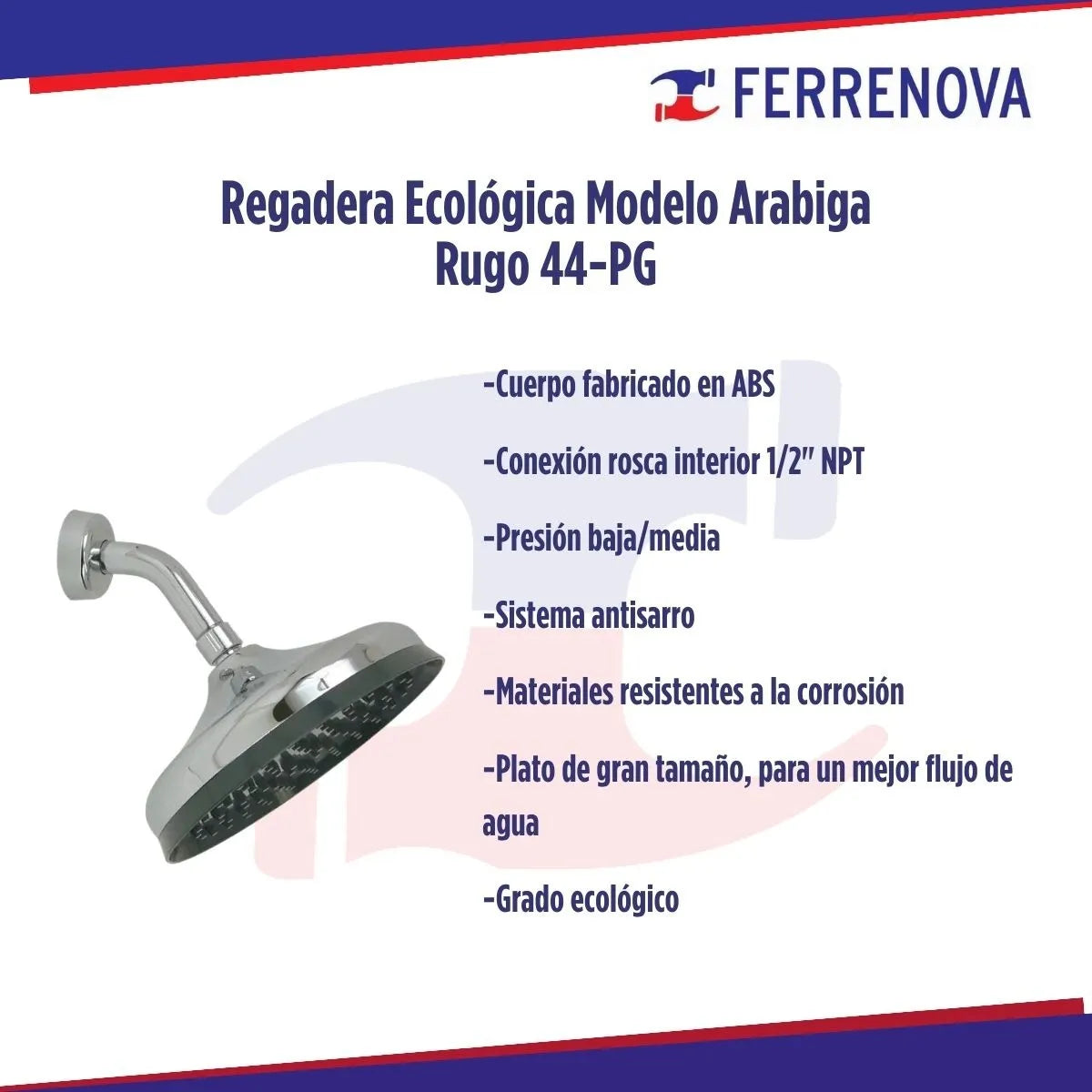 Regadera Ecológica Modelo Arabiga Rugo 44-PG