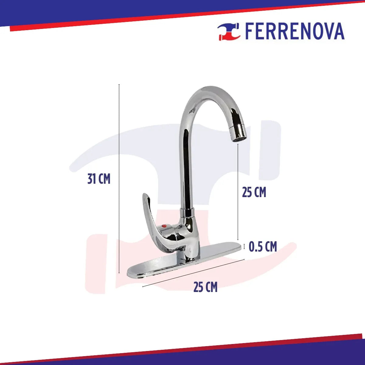 Mezcladora Monomando Para Fregadero Cha. 104-Fm Rugo