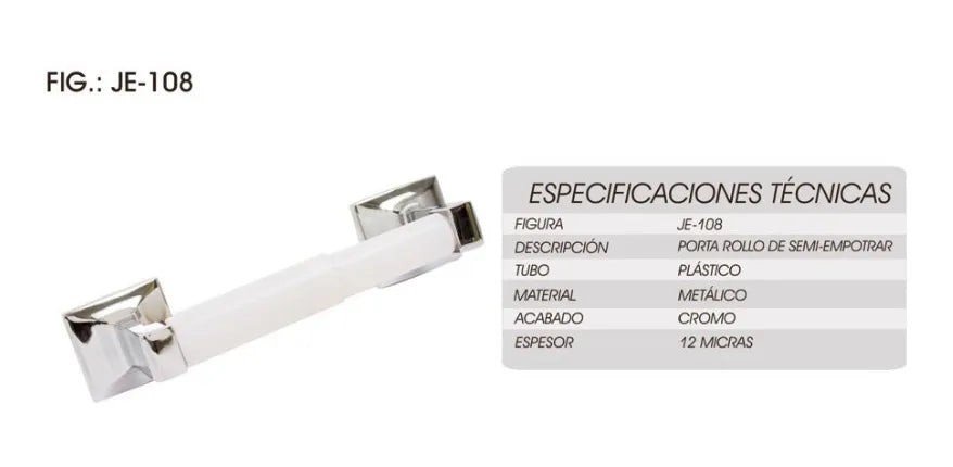 Porta Rollo De Semiempotrar Crom.Je-108 Rugo