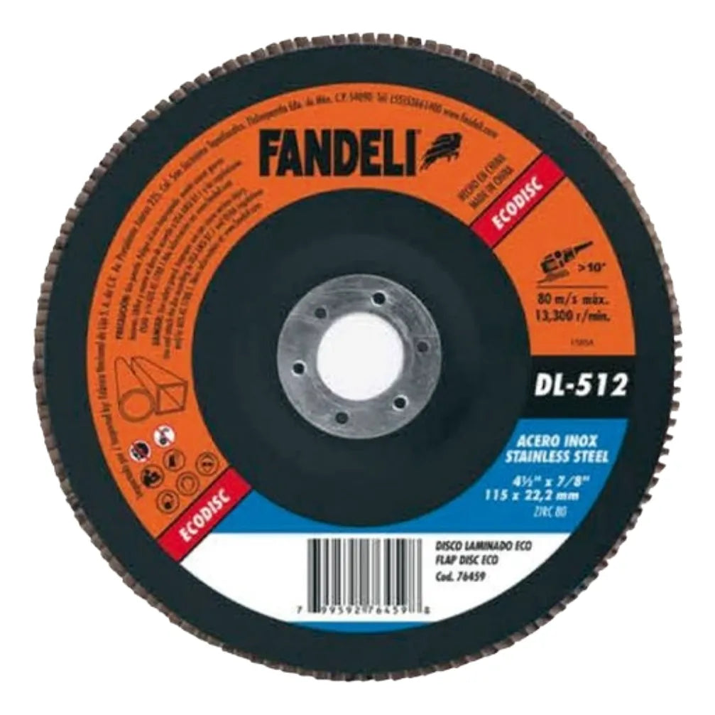 Disco Laminado Zirc-80 Inoxidable 4 1/2 Fandeli 76459 DL512