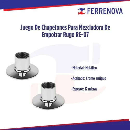 Juego De Chapeton Re-07 P/Llave Empotrar Rugo