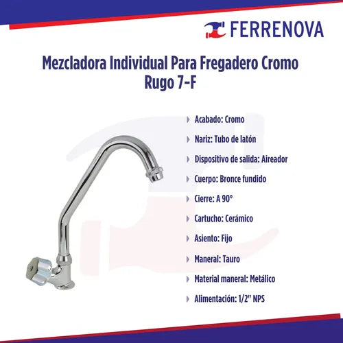 Llave Individual 7-F Para Fregadero Rugo