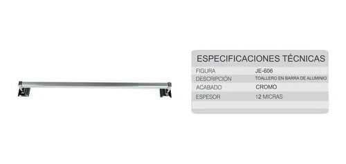 Toallero Barra Aluminio Je-606 Rugo