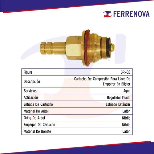 Cartucho Para Llave Emp Bri-02 Blister Rugo