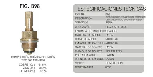 Cartucho Completo B98 Blister Rugo