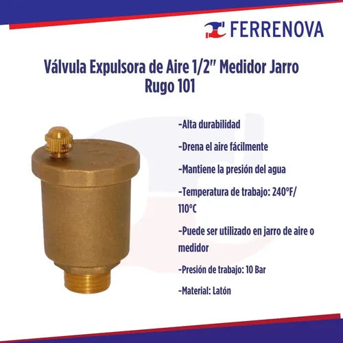 Valvula Expulsora De Aire 1/2" 101 Rugo