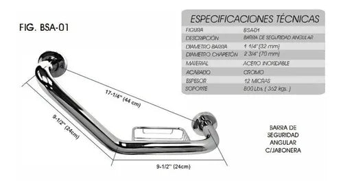 Barra De Seguridad Angular BSA-01 Rugo