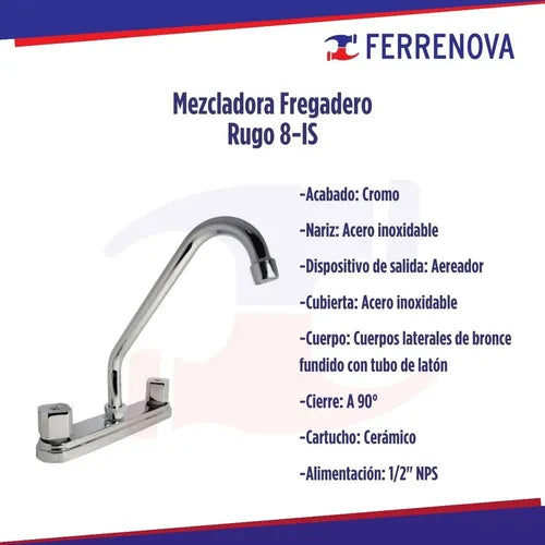 Mezcladora Para Fregadero Al Piso 8-Is Rugo