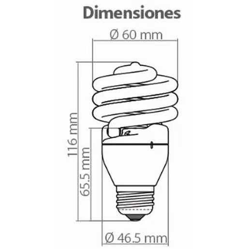 Foco Ahorrador 23W Hel-23W/65-T2 Tecnolite