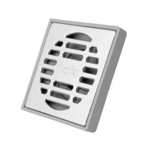 Coladera Cuadrada 4" Rejilla Cromada Coflex Pc-161