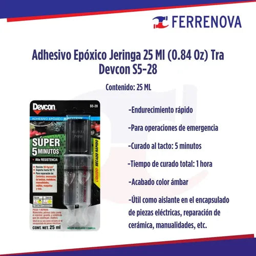 Plastiacero Jeringa Trasp. S5-28 Devcon