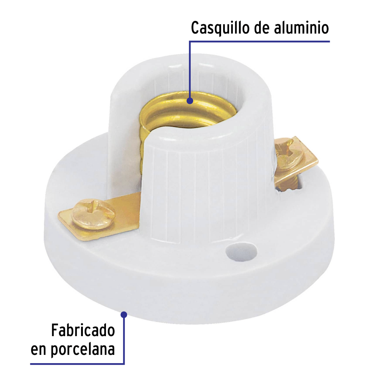 Portalámpara de Porcelana para Candil E12 Volteck 46531