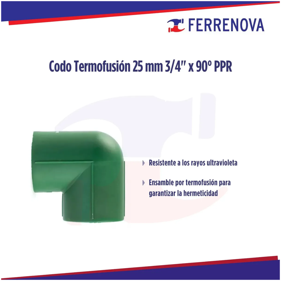 Codo Termofusion 25Mm X 90º (3/4") Ppr
