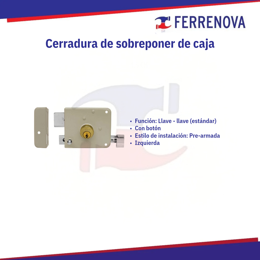Cerradura sobreponer gris 6761 DEXTER Pre-armada