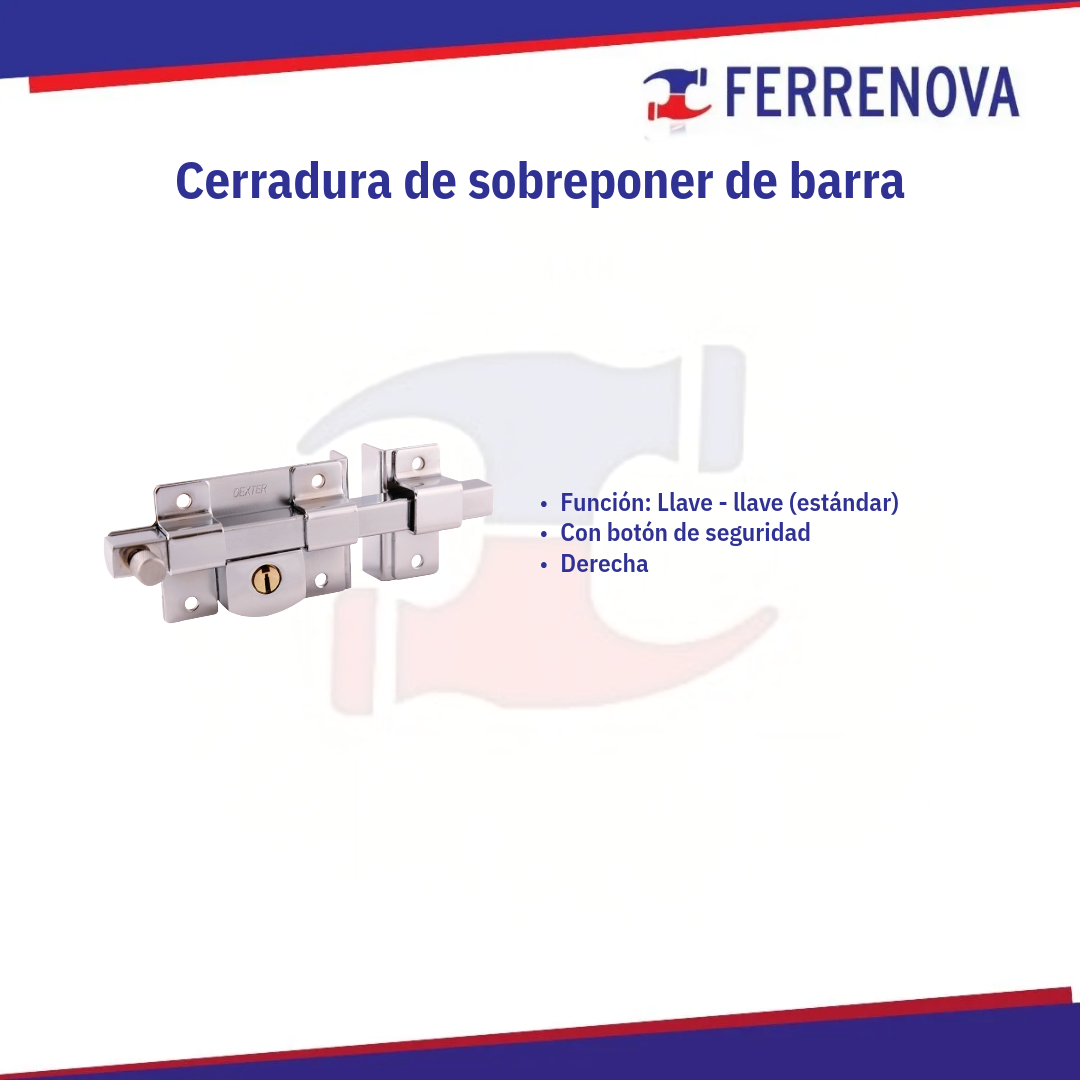 Cerradura d/barra Libre Derecha Cromo 5836 DEXTER