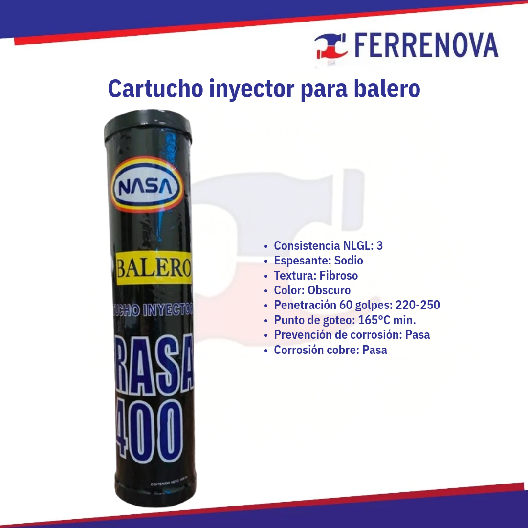 Grasa Nasa Cartucho p/inyector Balero 400 gr