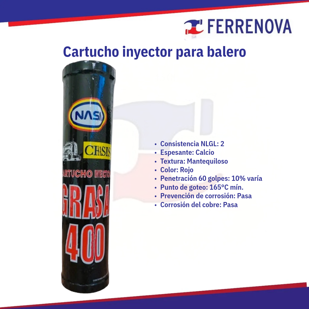 Grasa Nasa Cartucho p/inyector Chasis 400 gr