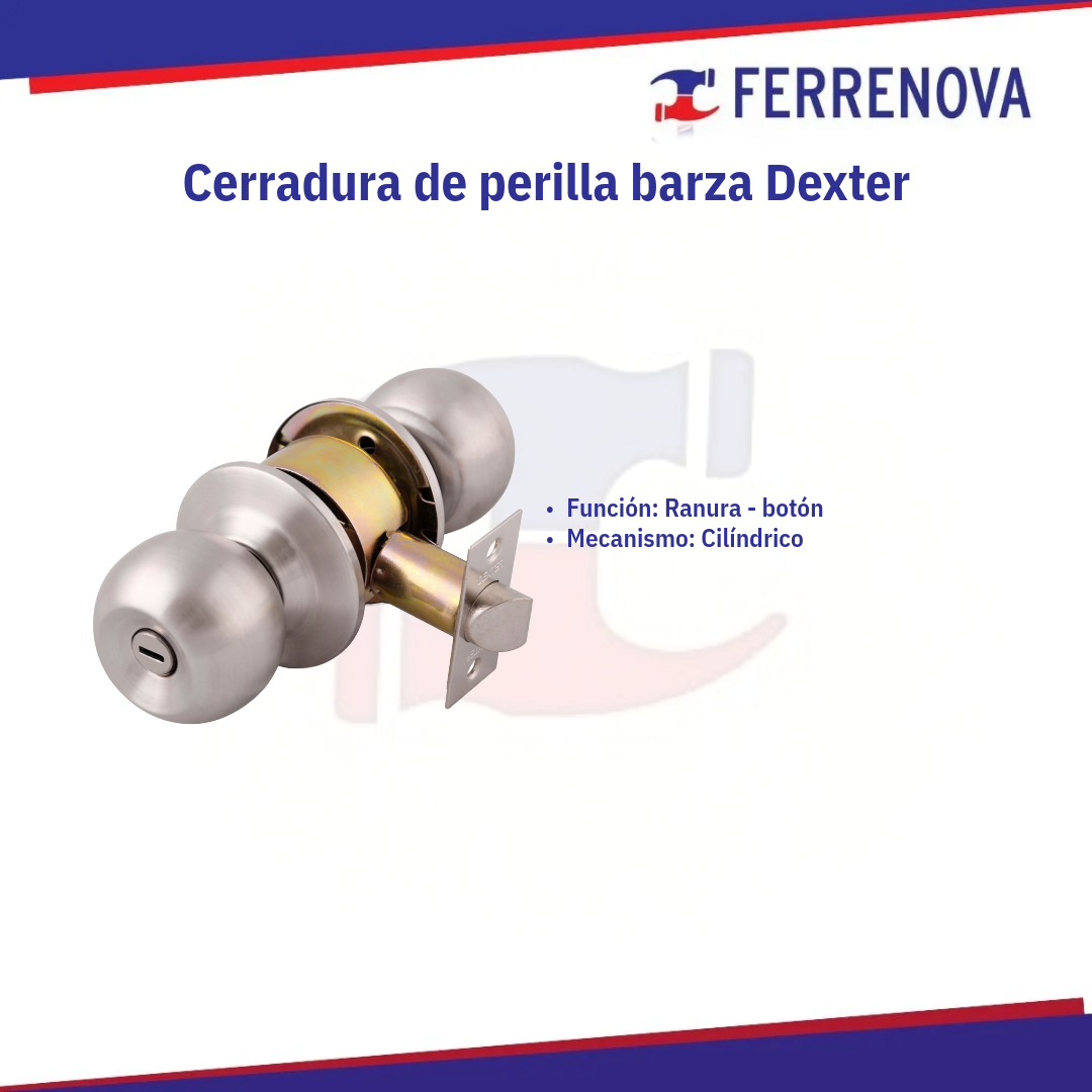 Cerradura cilindro s/llave 6606 Acero Inoxidable DEXTER