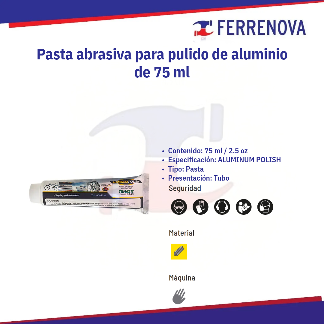 Pasta Para Pulir Aluminio 2449 Tubo 75Ml Austromex