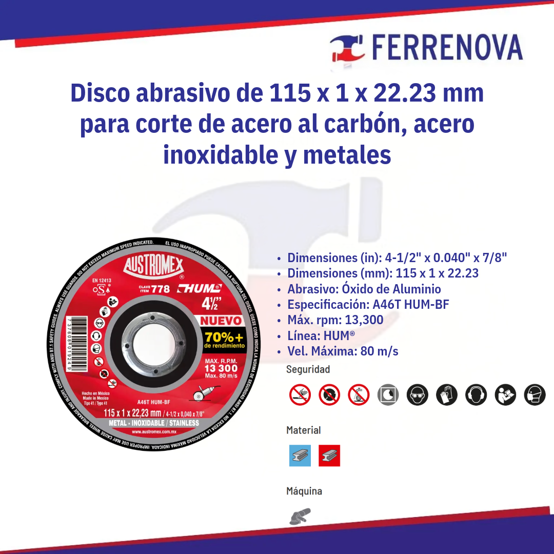 Disco de Corte Autromex 778