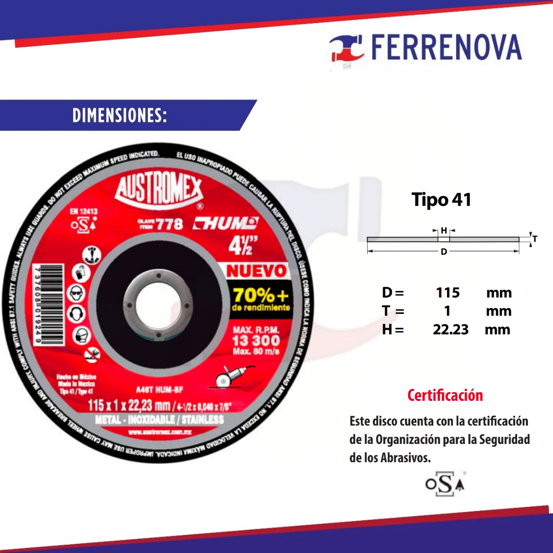 Disco de Corte Autromex 778