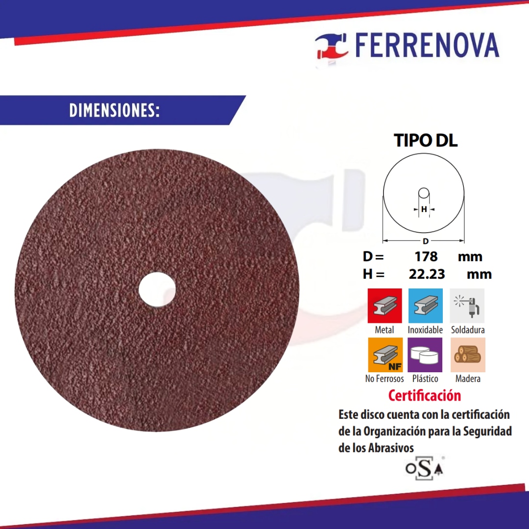 Lija De Disco 7" 1384 Grano 24 Tenazit Easy-Cut
