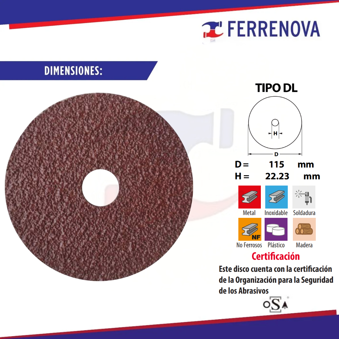 Lija De Disco 4 1/2" 1377 Grano 36 Tenazit Easy-Cut