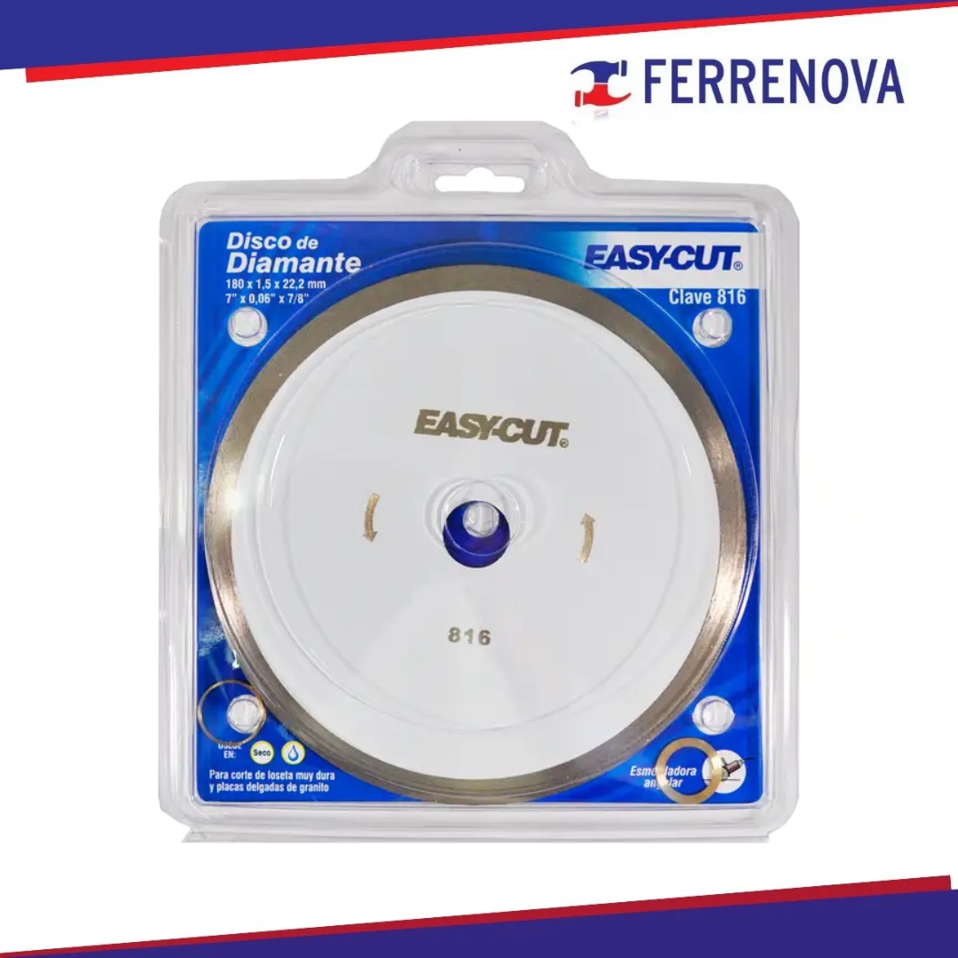 Disco Diamante Blanco Rin Continuo 7"X1.6M 816 Easy Cut Austromex