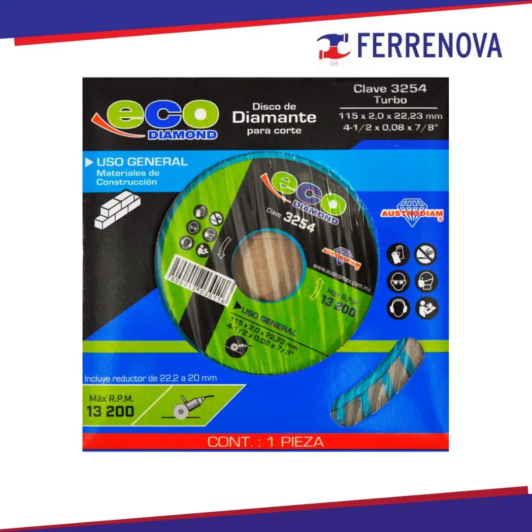 Disco De Diamante Turbo de Uso General 41/2 3254 Austromex