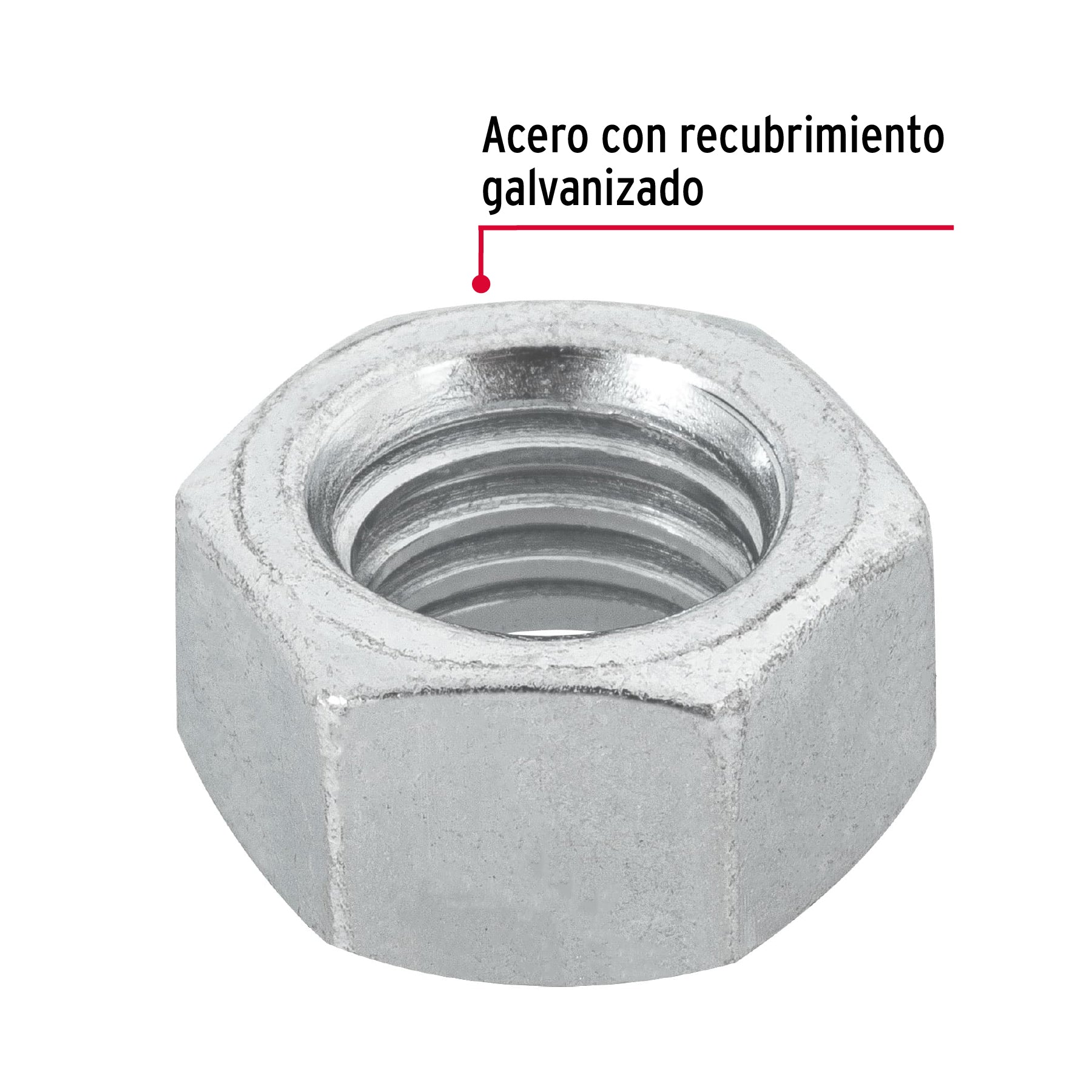 Tuerca Hexagonal Galv. Tue-1/2 Fiero 44552 (Bolsa de 50 Piezas)