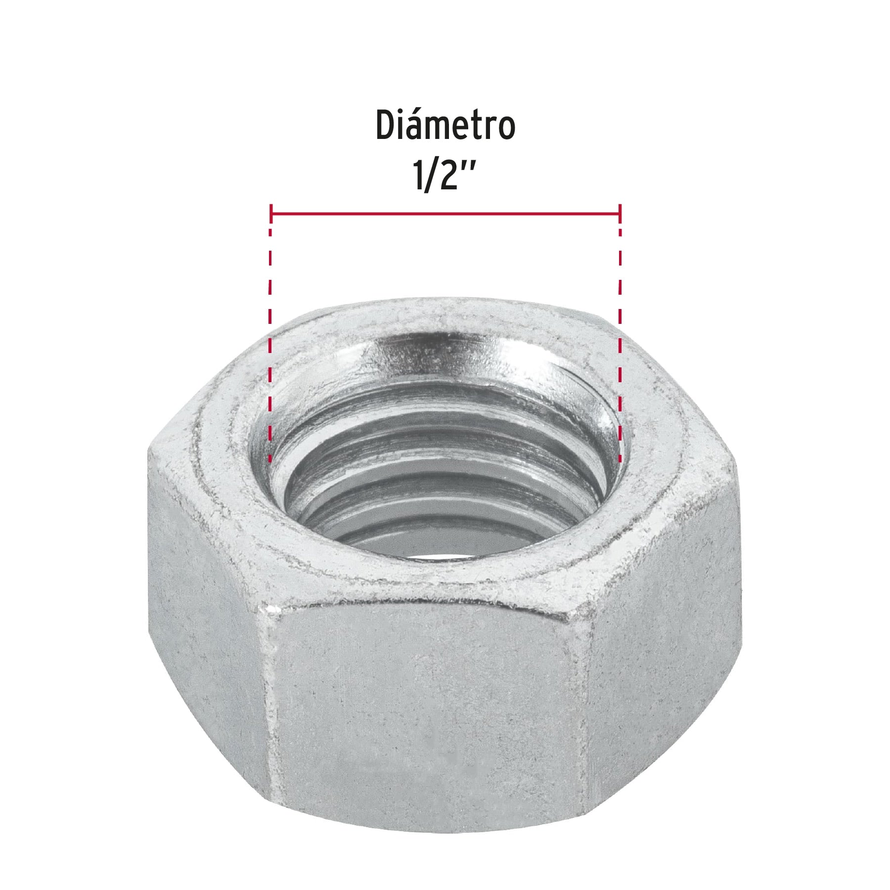 Tuerca Hexagonal Galv. Tue-1/2 Fiero 44552 (Bolsa de 50 Piezas)