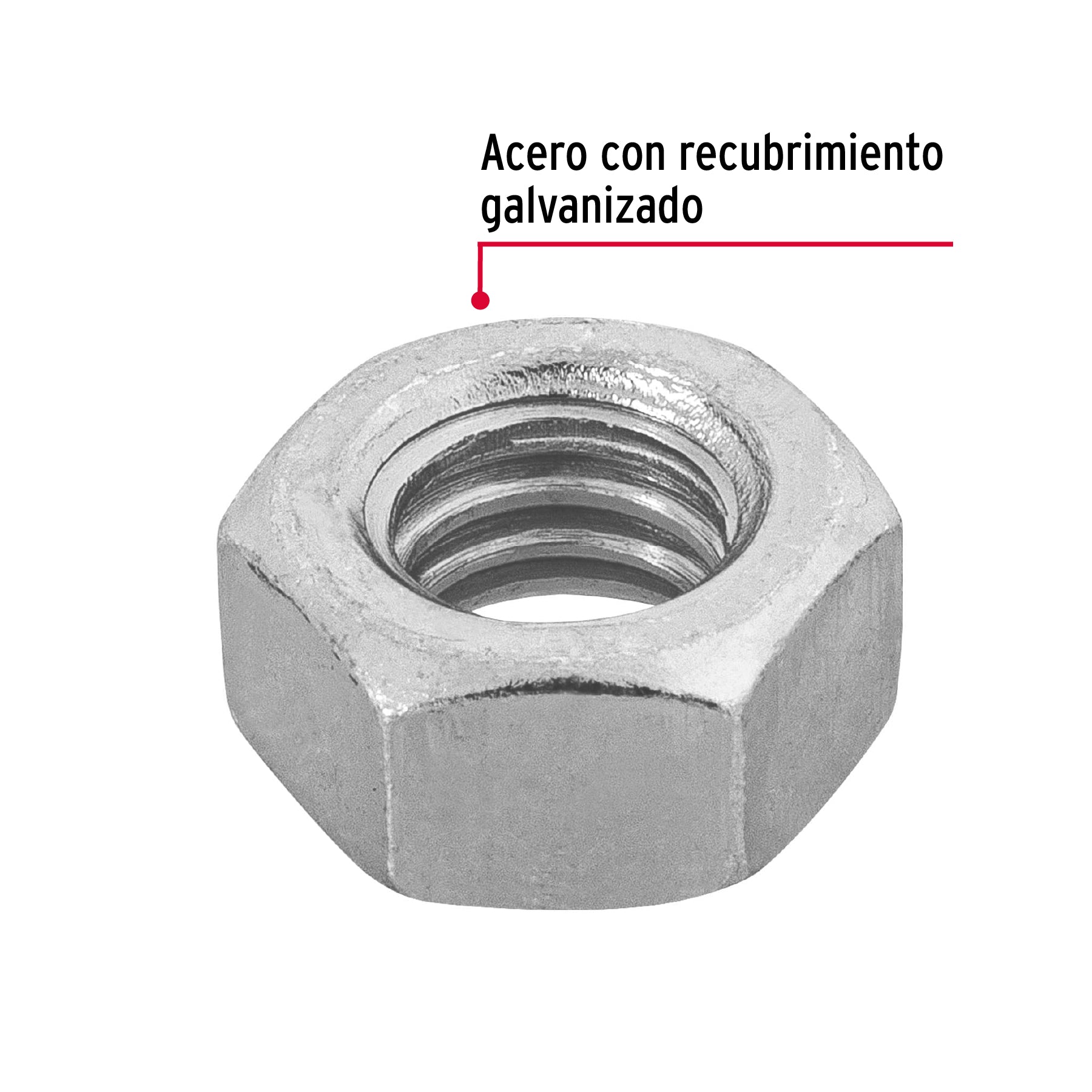Tuerca Hexagonal Galv. Tue-5/16 Fiero 44549 (Bolsa de 150 Piezas)