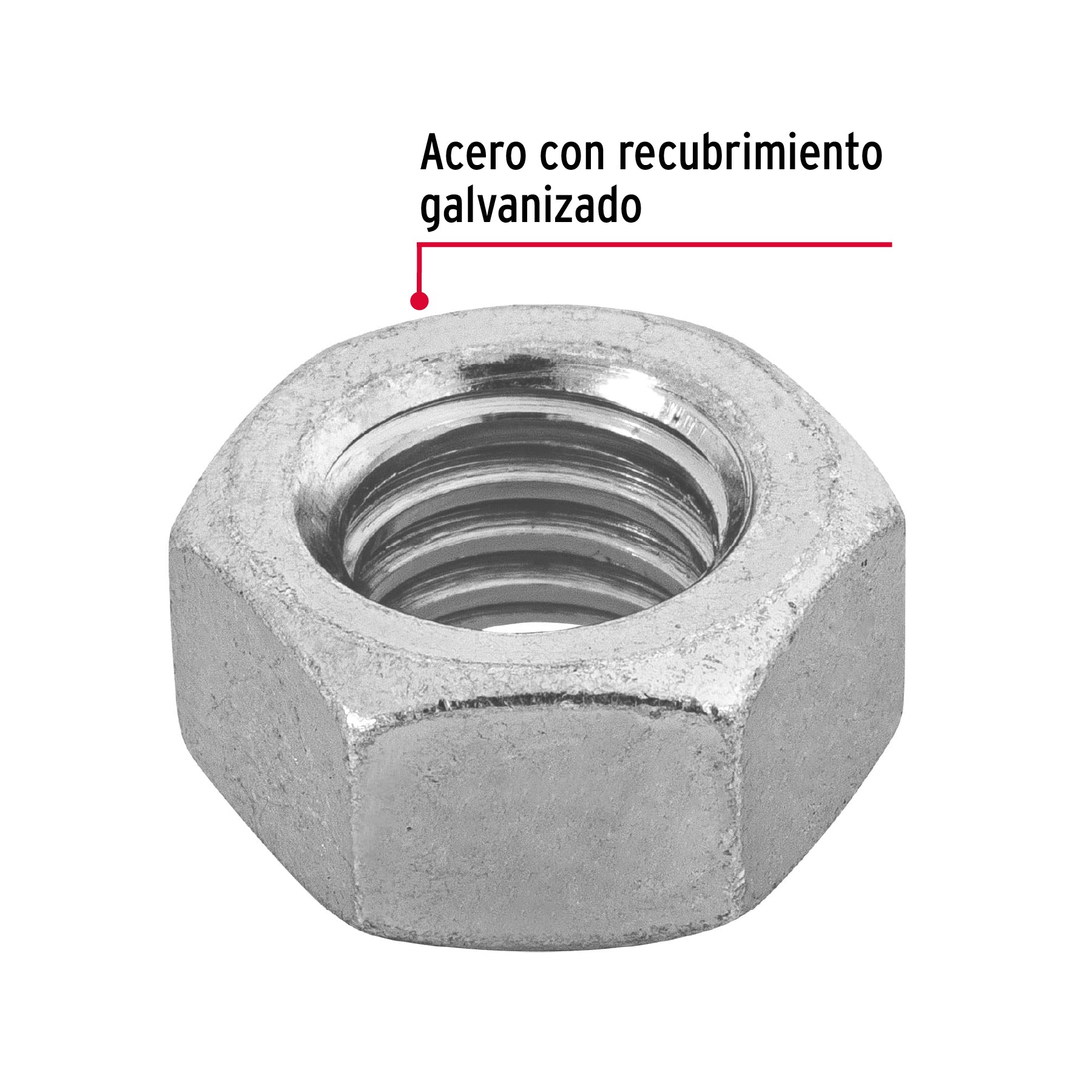 Tuerca Hexagonal Galv. Tue-7/16 Fiero 44551 (Bolsa de 60 Piezas)